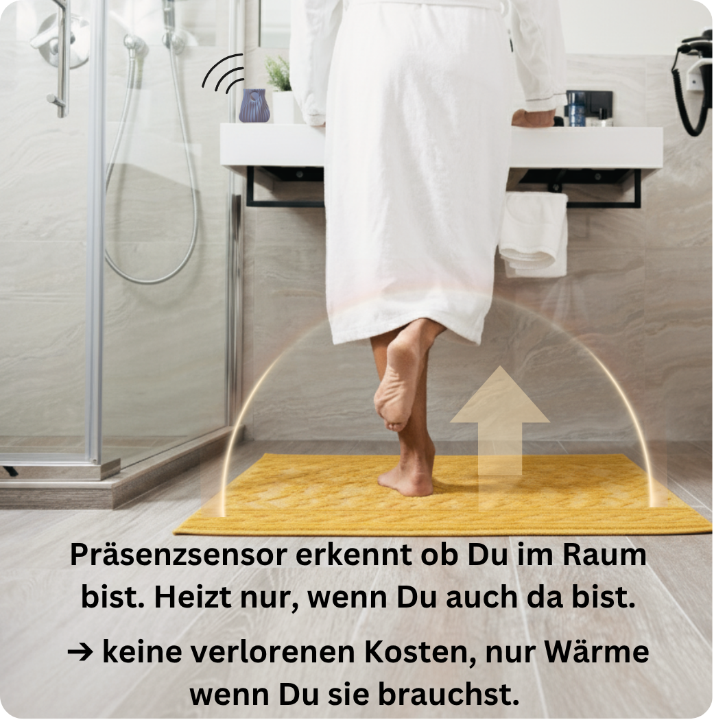 Aura Zwei - der smarte Heizteppich fürs Bad